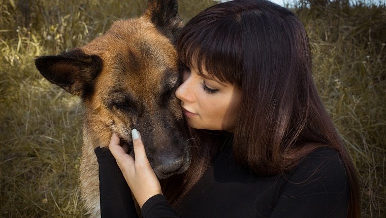 Girl and dog.