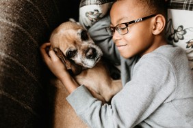 young boy and his dog