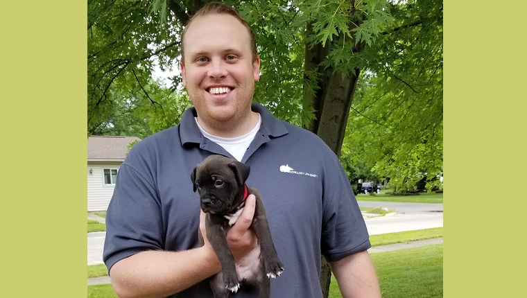 Matthew Lamarand and puppy Valor