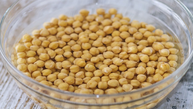 Natural chickpeas being prepared for cooking