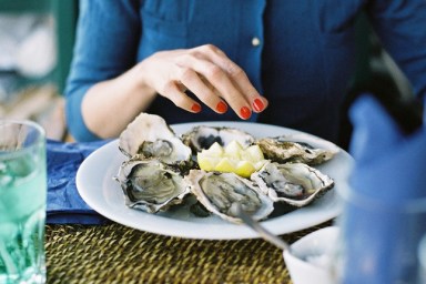 Shot on film at a beach restaurant at the french seaside