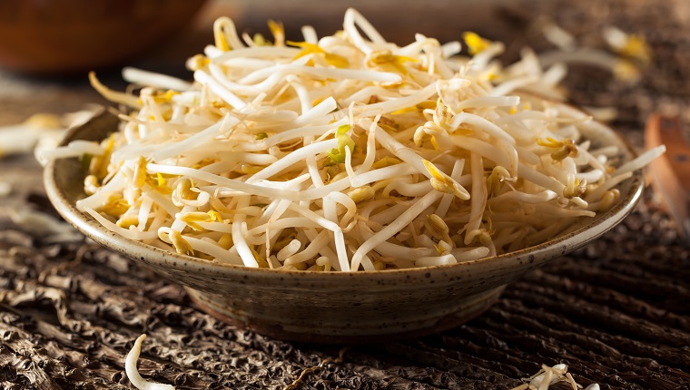 Raw Healthy White Bean Sprouts Ready for Cooking