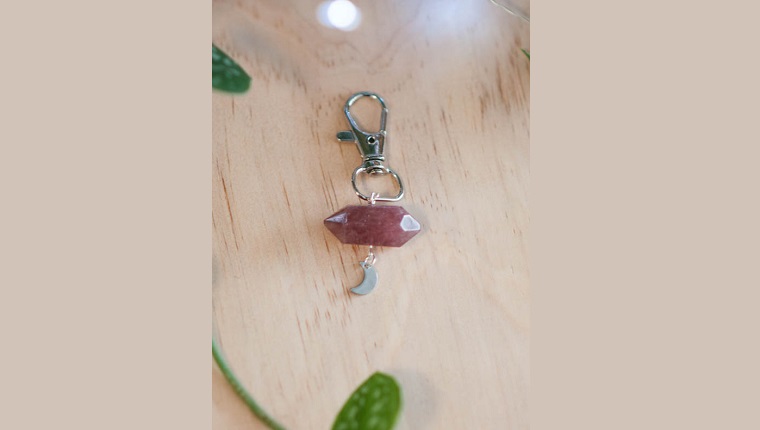 strawberry quartz charm