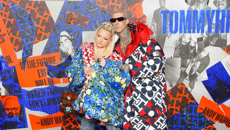 Travis and Alabama Barker together at Tommy Hilfiger Fall 22 NYFW Experience