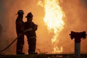 Firefighter team at Colorado house explosion.