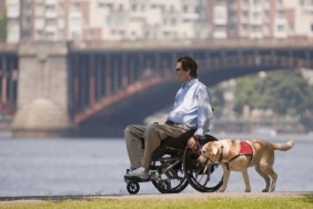 Disabled man in a wheelchair with his leashed dog, a Chicago man shot a dog who broke away from their leash