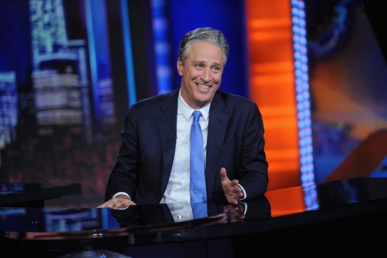 NEW YORK, NY - AUGUST 06: Jon Stewart hosts "The Daily Show with Jon Stewart" #JonVoyage on August 6, 2015 in New York City. (Photo by Brad Barket/Getty Images for Comedy Central). Set of The Daily Show.