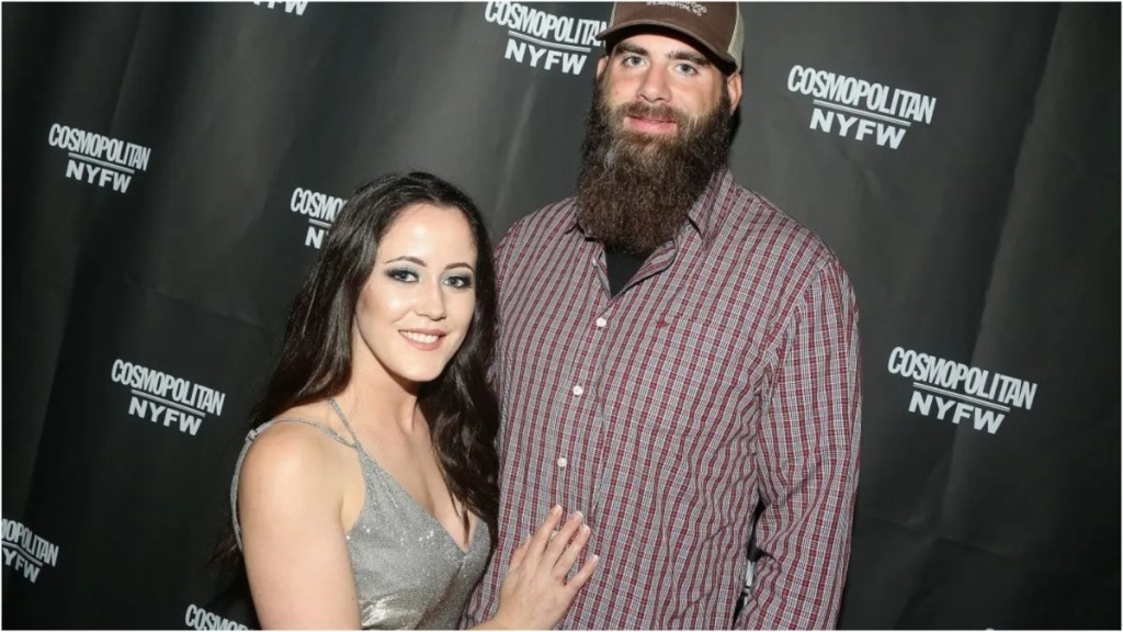 Jenelle Evans and David Eason pose at the Cosmopolitan New York Fashon Week #Eye Candy event After Party at Planet Hollywood Times Square on February 8, 2019 in New York City.