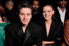 Brooklyn Beckham and Nicola Peltz Beckham at Mugler RTW Fall 2024 as part of Paris Ready to Wear Fashion Week held at Lycée Carnot on March 3, 2024 in Paris, France. at Mugler RTW Fall 2024 as part of Paris Ready to Wear Fashion Week held at Lycée Carnot on March 3, 2024 in Paris, France.