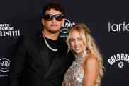 Patrick Mahomes and Brittany Mahomes attend the 2024 Sports Illustrated Swimsuit Launch Party at Hard Rock Hotel on May 16, 2024 in New York City.