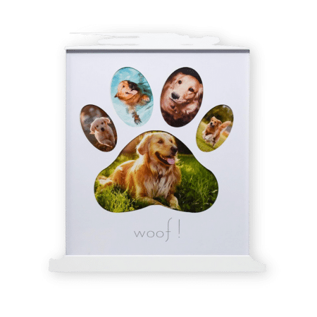 Green Pollywog 5-Opening Paw Print Collage Frame